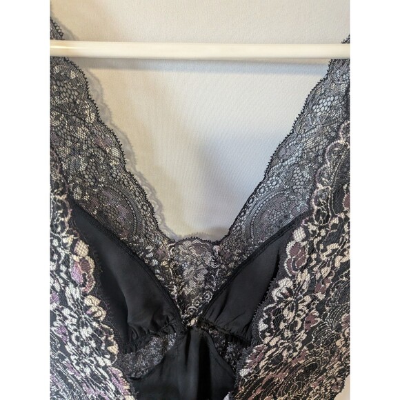 Soma Babydoll Long Nightgown Sz L Maxi Slip Dress M Gown Purple Lace Whimsigoth - Picture 10 of 16